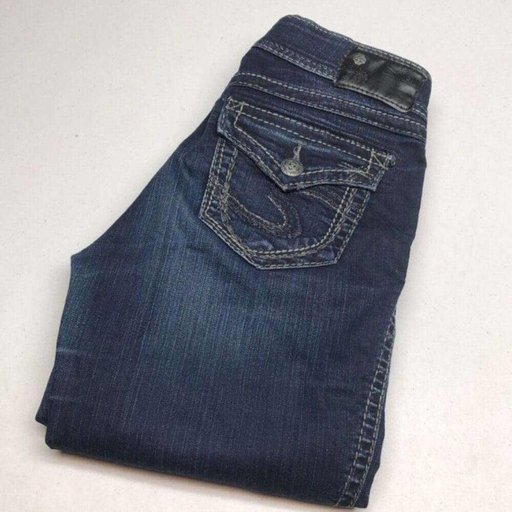 SILVER SUKI MID SLIM BOOT SUPER STRETCH JEANS 26x31 ⭐️